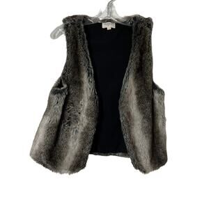 Everly Faux Fur Vest Brown Womens Small